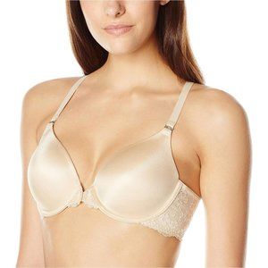 MAIDENFORM Beige Racerback Lace Front Close Bra